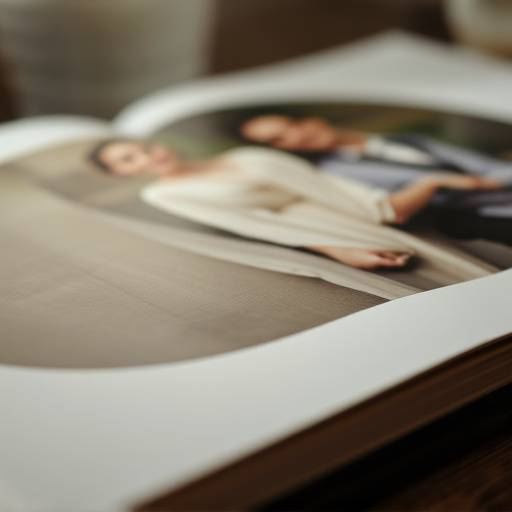 Close up shot of a wedding album